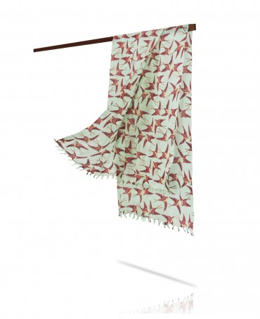 Палантин Женский W40-MOINEAU/VERT.CLAIR